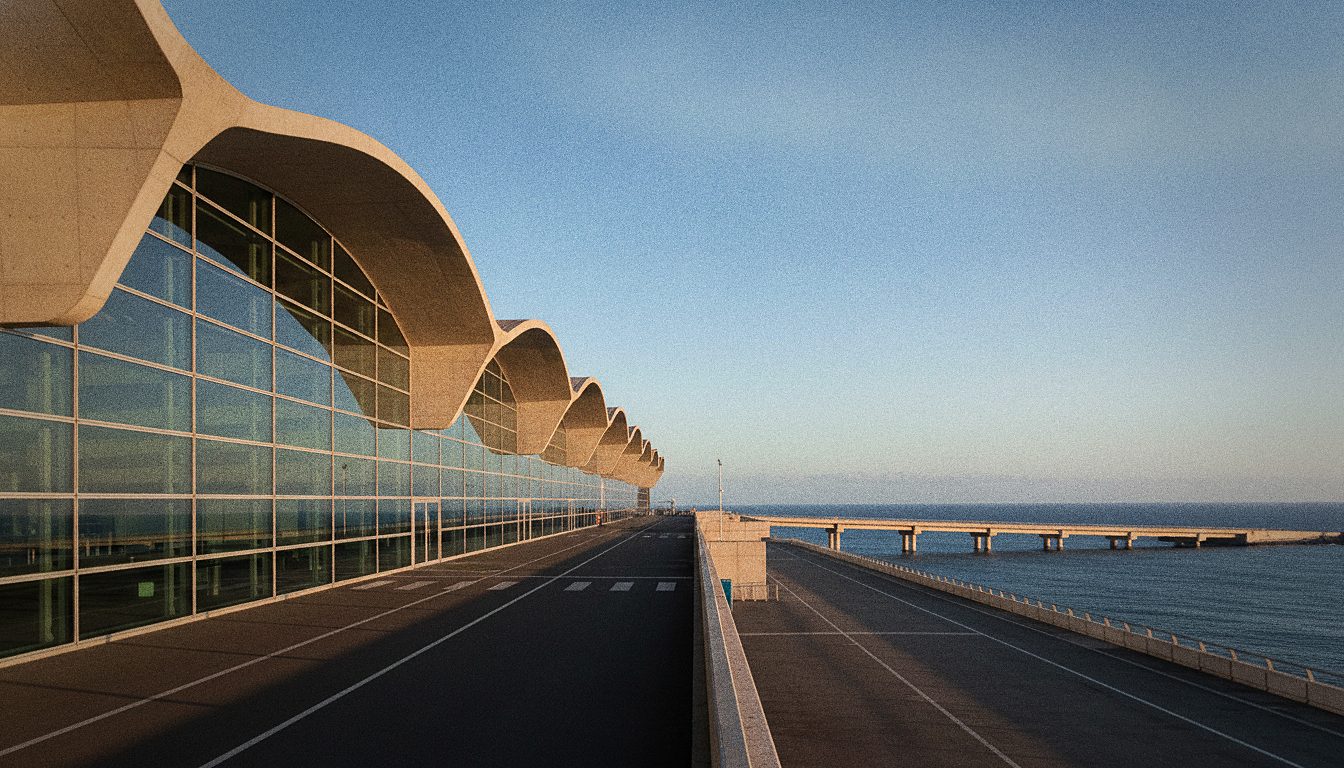 Terminalfassade des Flughafens Madeira am Tag